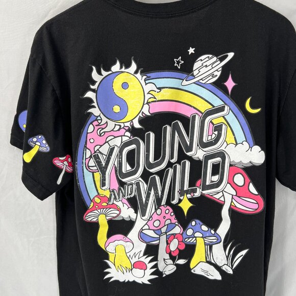 Weekend Warrior hippie magic mushroom graphic t-shirt top psychedelic boho L - Picture 9 of 10